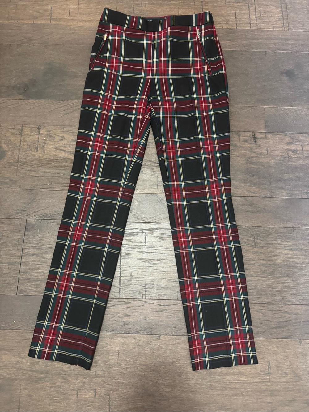 Zara Basic Plaid Trousers - Red, Black, Green